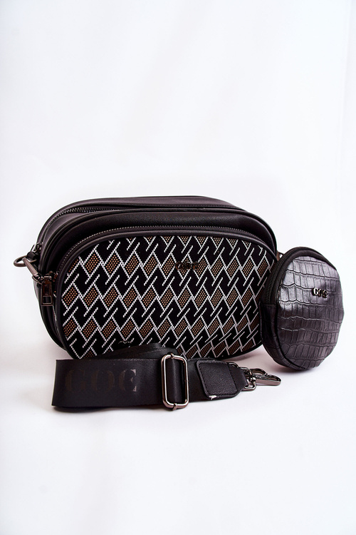 Damska Torebka Listonoszka 3w1 GOE ZNJ031 Czarna