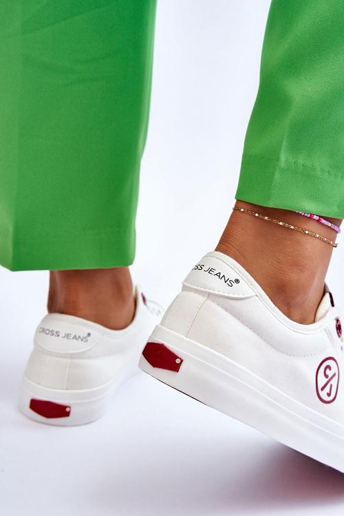 Damskie Materiałowe Tenisówki Cross Jeans LL2R4043 Białe