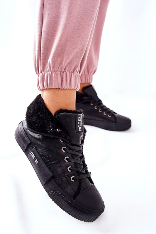 Damskie Ocieplane Trampki BIG STAR II274155 Czarne
