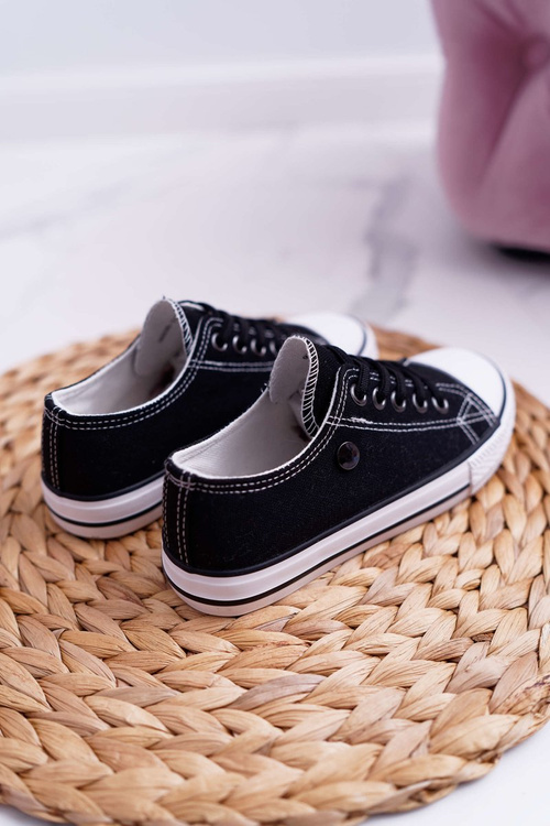 Trampki Młodzieżowe Damskie Buty Czarne Justika