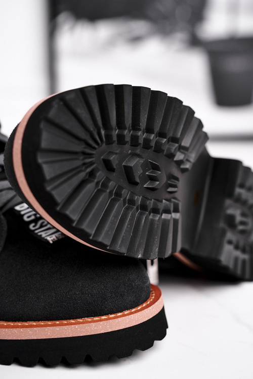 Damskie Botki Trapery Zamszowe Big Star Szare GG274903