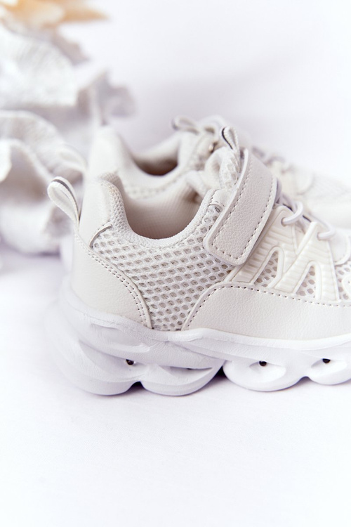 Dziecięce Sneakersy Ze Świecącą Podeszwą LED Białe So Cool!