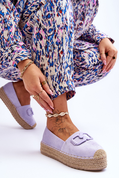 Damskie Klasyczne Espadryle Na Platformie Fioletowe Maurine