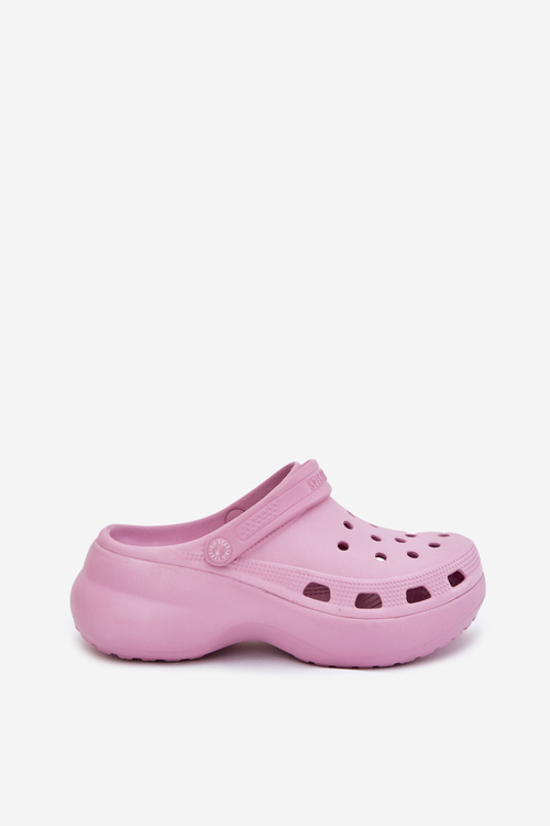 Piankowe Klapki Damskie Na Masywnej Podeszwie Big Star RR274A120 Różowe