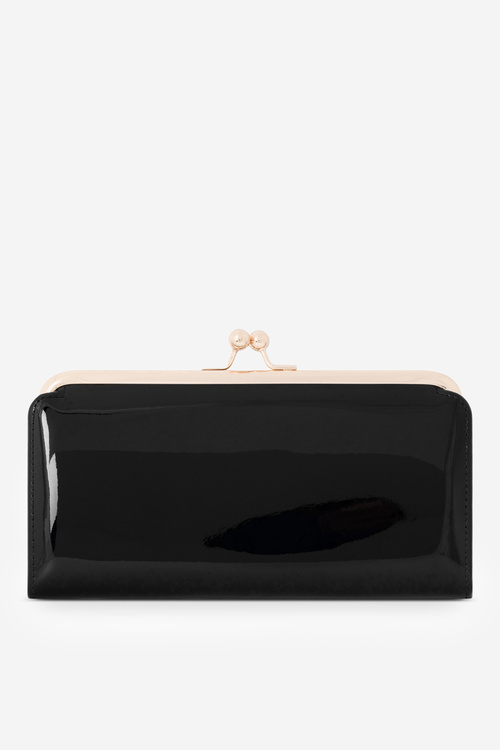 Lakierowany Duży Portfel Damski Nobo NPUR-LR0061-C020 Czarny