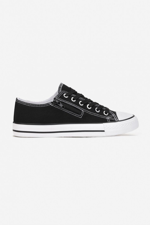 Damskie Trampki Z Suwakiem Czarne Malani