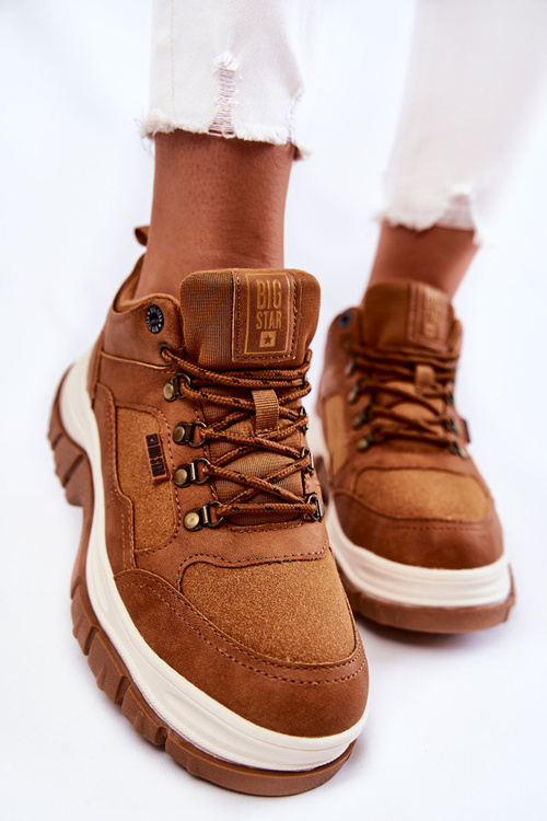 Damskie Buty Trekkingowe Trapery Memory Foam Big Star KK274362 Brązowe