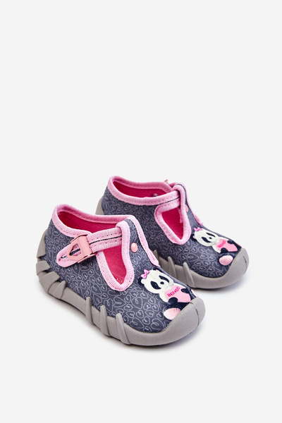 Buty Papcie Befado Pandy 110P470 Szaro-Różowe