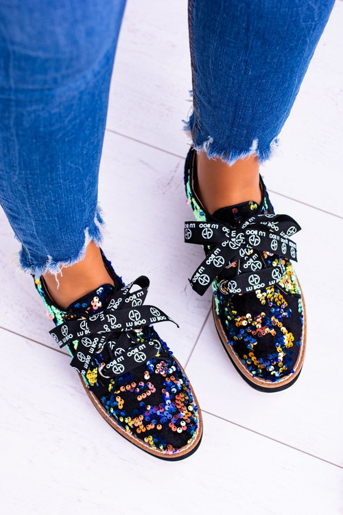 Lu Boo Damskie Półbuty Zamsz Multikolor Moonlight