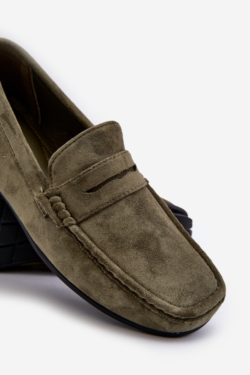 Męskie Zamszowe Mokasyny Ciemnozielone Wesley