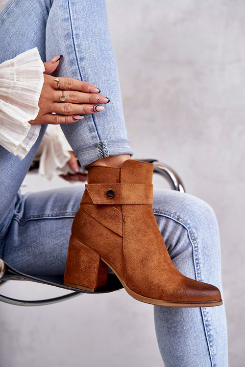 Damskie Zamszowe Botki La.Fi 260041C-SU Camel