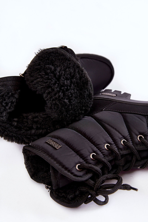 Damskie Ocieplane Śniegowce Progress PROGJ-21-14 Czarne