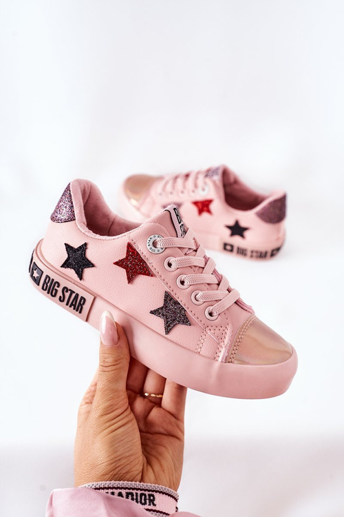 Dziecięce Skórzane Trampki BIG STAR II374033 Różowe