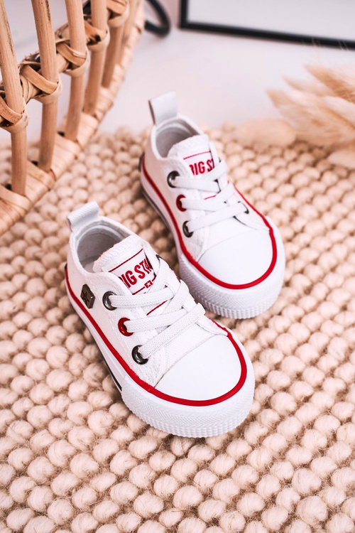 Dziecięce Klasyczne Niskie Trampki BIG STAR HH374193 Białe