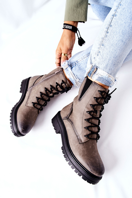 Botki Workery Ocieplane Sergio Leone Szare TR756