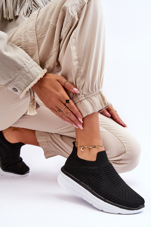 Damskie Wsuwane Buty Sportowe Czarne Ferive