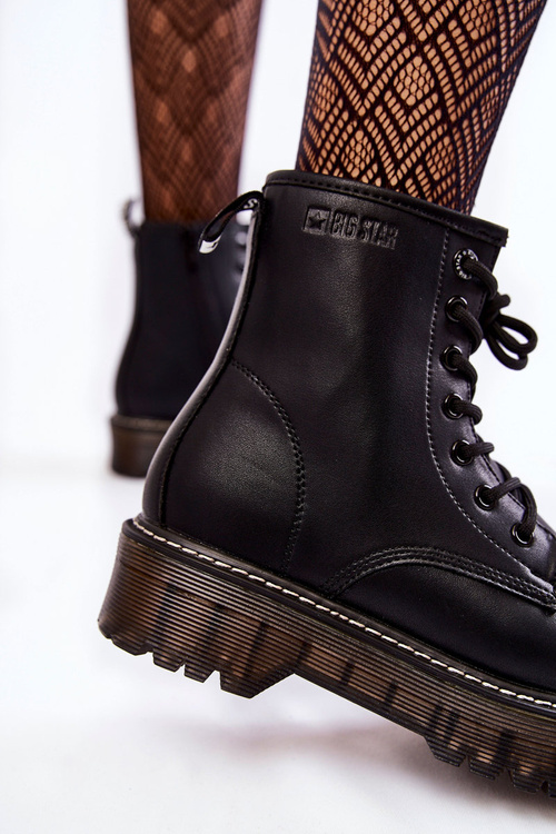 Damskie Botki Na Suwak Big Star KK274537 Czarne