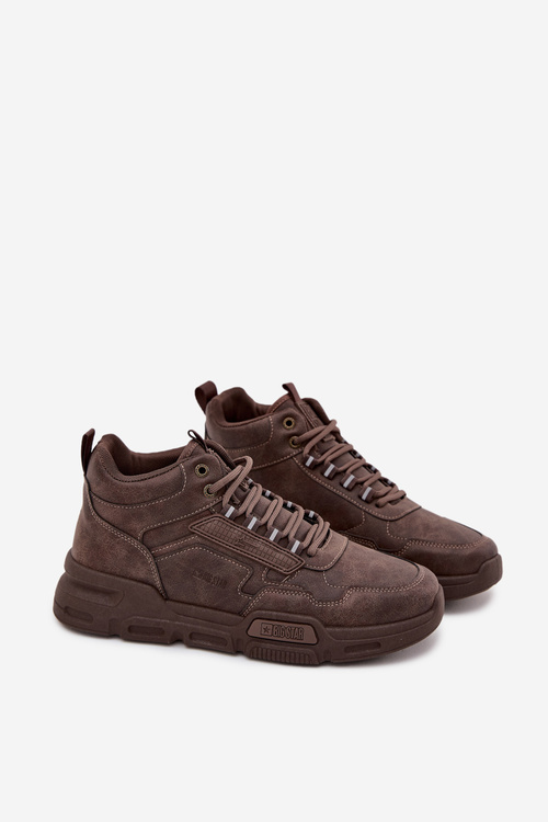 Sneakersy Męskie Big Star SS174283 HI-POLY SYSTEM Ciemnobrązowe