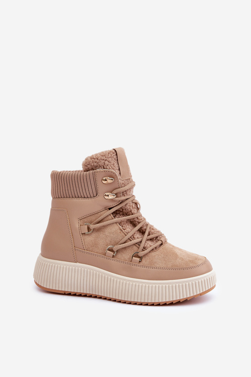 Niskie Śniegowce Na Platformie Brązowe Naliora