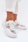 Siateczkowe Sneakersy Damskie Stokrotki Białe Jenithra