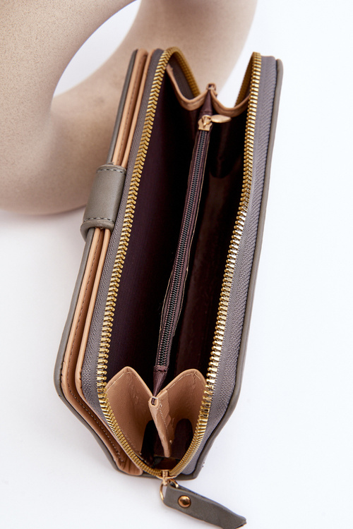 Duży Portfel Damski Szary Sopheia