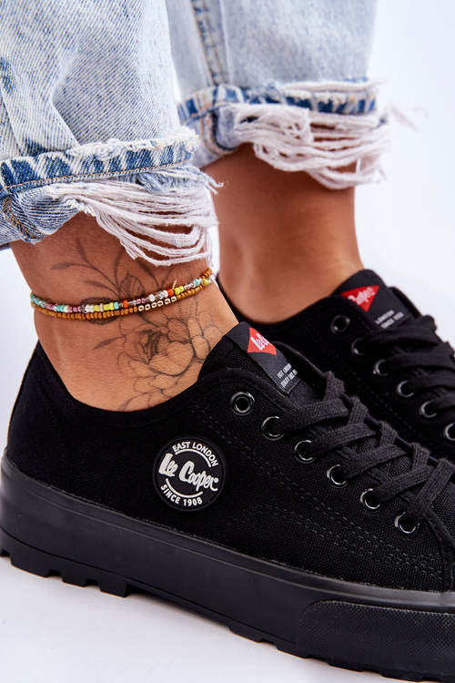 Niskie Damskie Trampki Na Platformie Lee Cooper LCW-23-44-1652L Czarne