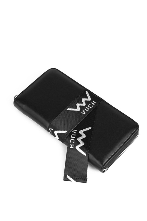 Skórzany Portfel Na Suwak Czarny Mille