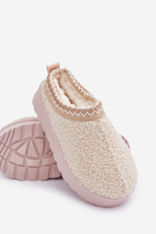 Śniegowce Dziecięce Z Futerkiem Typu Baranek Jasnobeżowe Selathiel