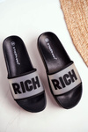 Damskie Klapki Na Platformie Czarne RICH