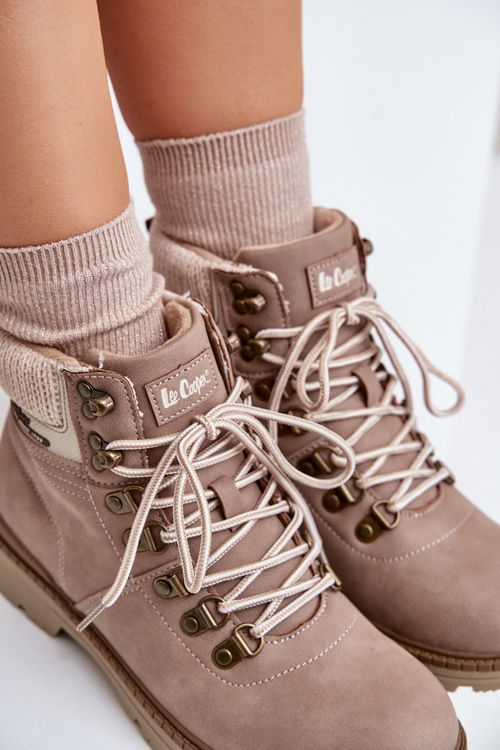 Ocieplane Trapery Damskie Lee Cooper LCJ-24-03-3042 Ciemnobeżowe