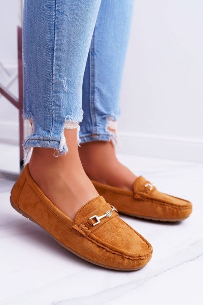 Mokasyny Damskie Zamszowe Comfort Camel Anzio