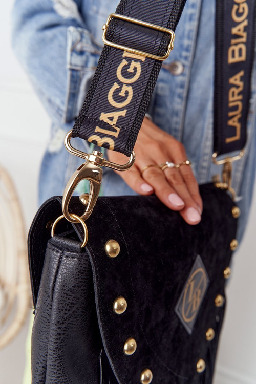 Torebka Listonoszka Z Frędzlami LAURA BIAGGI Czarna