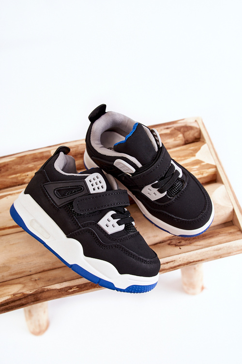 Dziecięce Skórzane Sportowe Buty Czarno-Granatowe Marisa