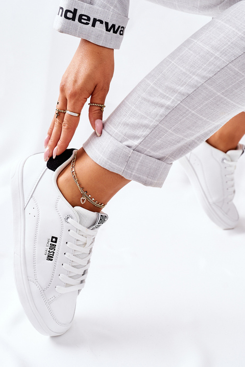 Damskie Skórzane Tenisówki Memory Foam BIG STAR II274319 Białe