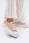 Trampki Damskie Na Platformie LEE ISLA C WOMEN LOW 50251001 Beżowe