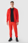 Męska Bluza Dresowa Na Zamek Z Kapturem 4FWMM00TSWSM1466-60S Czerwona