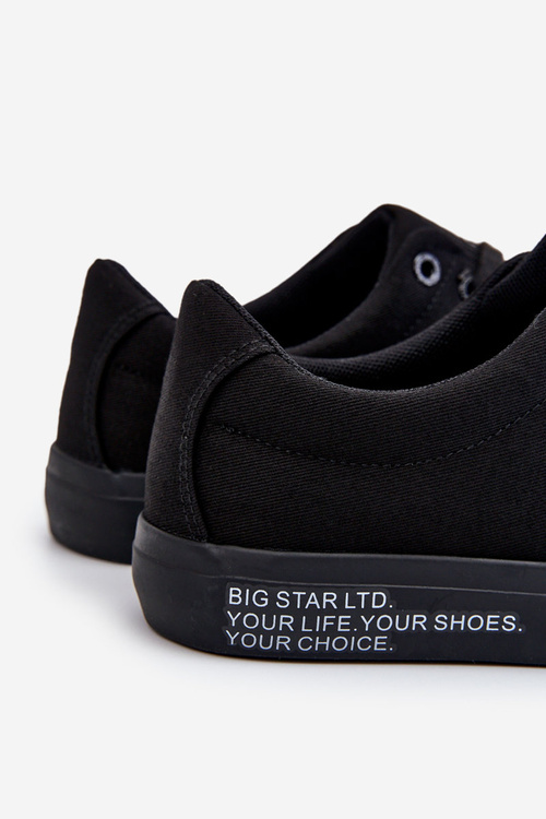 Męskie Niskie Materiałowe Trampki Big Star LL174078 Czarne
