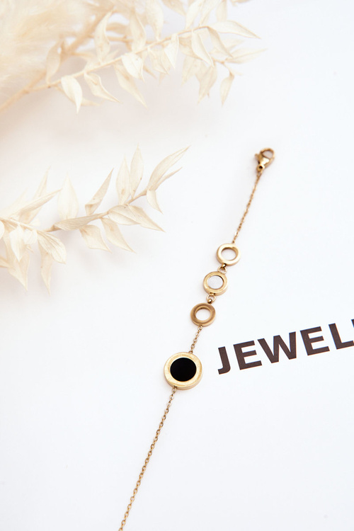 Bransoletka Na Cienkim Łańcuszku Koła Z Rzymskimi Cyframi Złota