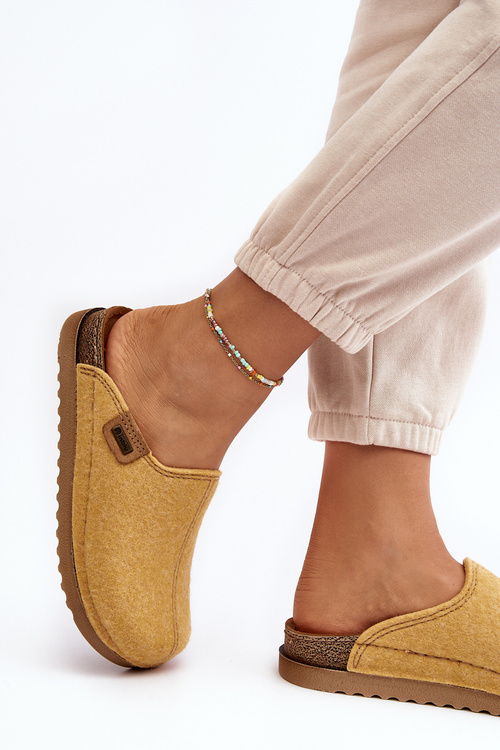 Damskie Obuwie Domowe Kapcie Inblu DJ000010 Żółte