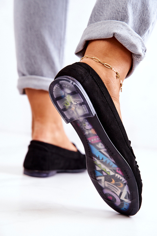 Zamszowe Mokasyny Sergio Leone MK722 Czarne