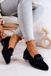 Zamszowe Półbuty Mokasyny Czarne Yasmin