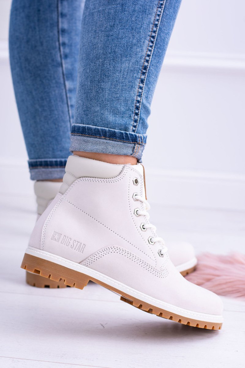 Big Star Botki Damskie Białe Timberki Traperki Timon