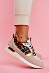 Sportowe Damskie Buty Beżowe Leopard Himme