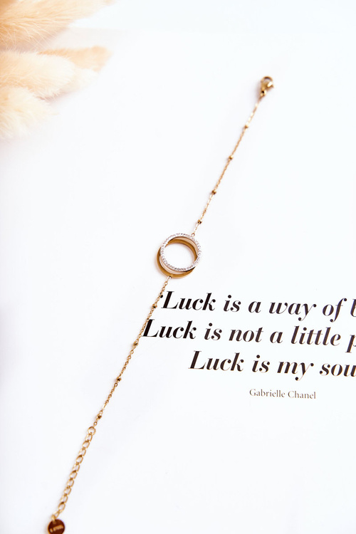 Damska Elegancka Bransoletka Z Ozdobami I Cyrkoniami Złota