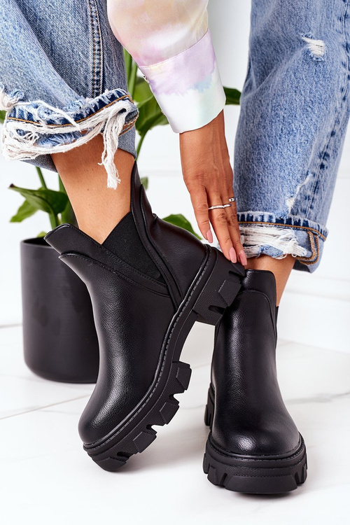 Ocieplane Botki Sztyblety Czarne Hashtag