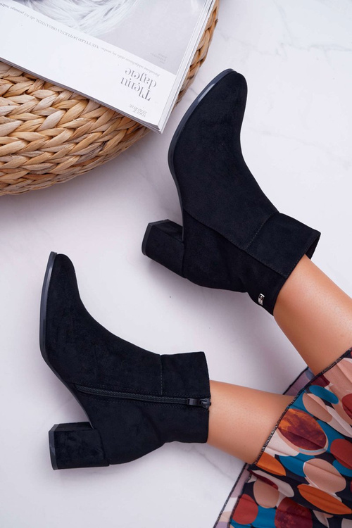 Botki Damskie Na Obcasie Sergio Leone Czarne BT522