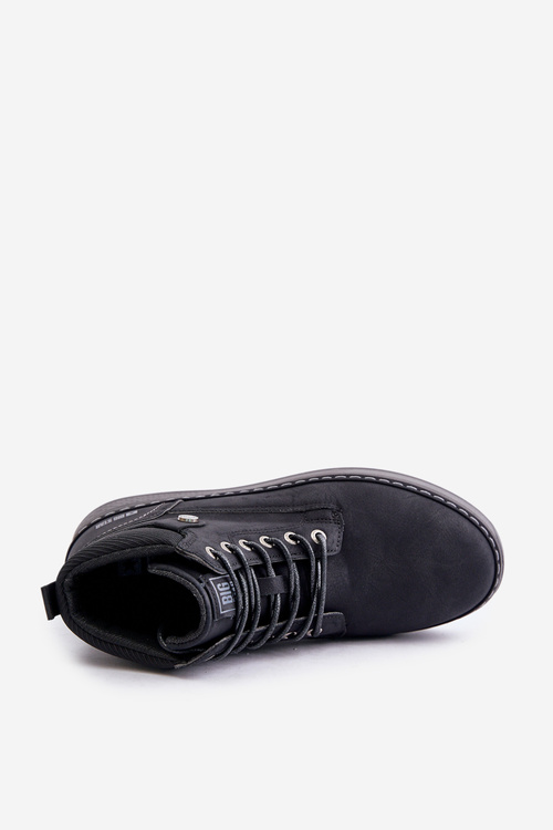 Sznurowane Botki Męskie Big Star OO174559 Hi-Poly System Czarne