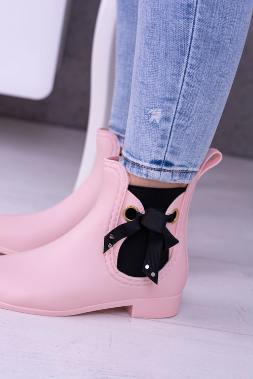 Różowe Matowe Damskie Kalosze Sztyblety Someday