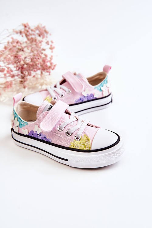 Dziecięce Trampki Materiałowe Print Różowe Buster