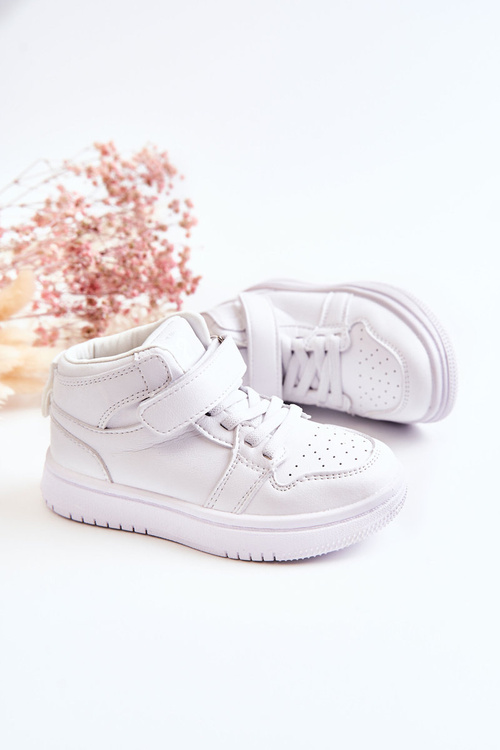 Dziecięce Wysokie Buty Sportowe Białe Berty